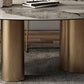 Modern Oval Table Stainless Steel Base Dining Table with 3 Legs