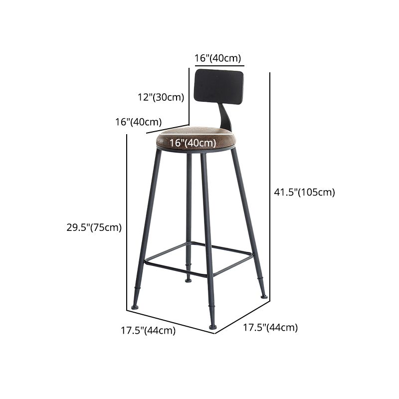 29.53" Industrial Bar and Counter Stool Low Back Stool with 4 Black Legs Clearhalo 'Bar Furniture' 'Bar Stools' 'bar_stools' 'furn' 'furn_bar_stools' 'furniture_bar_stools' 'Kitchen & Dining Furniture' 'kitchen&dining_furn' 'kitchen' 'kitchen_furn' Furniture' 1200x1200_90e4b9df-54ee-49cb-b62f-91c6470dfb05