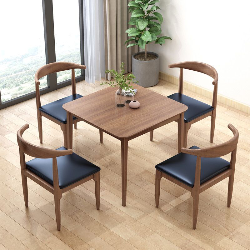 Solid Wood Dining Table Brown Square Dining Table with 4 Legs Clearhalo 'Dining Tables & Seating' 'Dining Tables' 'dining_table' 'furn' 'furn_dining_table' 'Furniture' 'Kitchen & Dining Furniture' 1200x1200_90e508b0-8057-42dc-aabf-1ce1dc6c2603