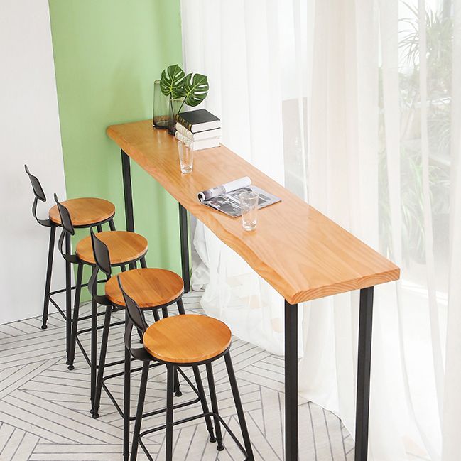 Contemporary Rectangle Bar Dining Table Wood Bar Height Table with Sled Base Clearhalo 'Bar Furniture' 'Bar Tables' 'bar_tables' 'furn' 'furn_bar_tables' 'Furniture' 'furniture_bar_tables' 'Kitchen & Dining Furniture' 'kitchen&dining_furn' 'kitchen' 1200x1200_90e53bff-3b76-4f54-95f4-553d768fa21e