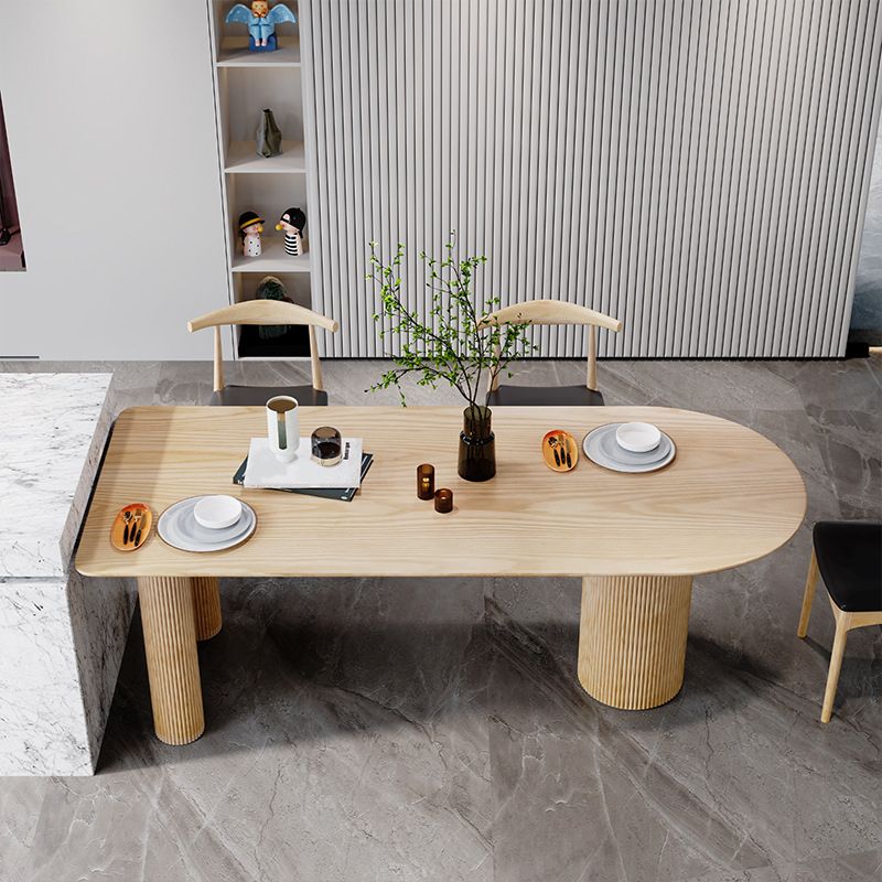Modern Ash Wood Table for Restaurant Oval Table with 3 Wood Legs Clearhalo 'Dining Tables & Seating' 'Dining Tables' 'dining_table' 'furn' 'furn_dining_table' 'Furniture' 'furniture_dining_table' 'Kitchen & Dining Furniture' 'kitchen' 'kitchen_dining_table' 1200x1200_90e620c2-da9e-454d-abfd-40e82b8fe186