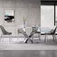 1/4/5/6 Pieces Rectangle Dining Set Sintered Stone Top Dining Table with Leather Chairs