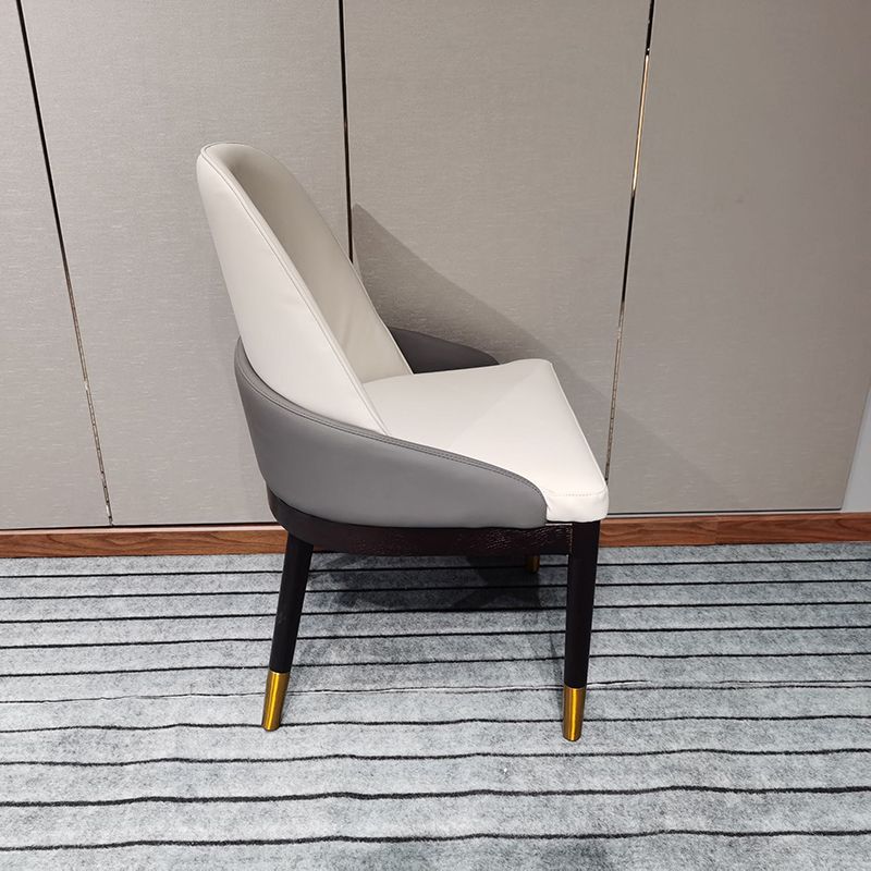 Sillas de comedor de cocina glamorosa sillas laterales tapizadas con pierna de madera