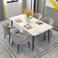 Modern Dinette Set 1/4/5 Pieces Rectangle White Marble Dining Table Set Clearhalo 'Dining Room Sets' 'Dining Tables & Seating' 'dining_room_set' 'furn' 'furn_dining_room_set' 'Furniture' 'Kitchen & Dining Furniture' 1200x1200_90eeb9b6-3dc8-4044-bed8-fba728bc07be