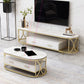 Glam Stone Meuble TV avec étagères ouvertes et console avec tiroirs