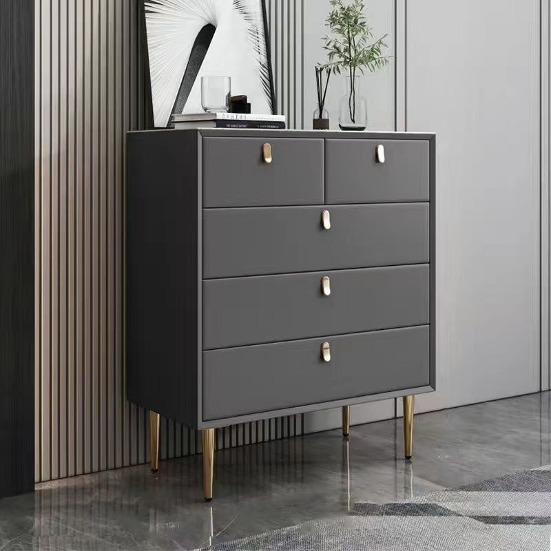Baúl de lencería de madera vertical con 5 cajones, baúl de almacenamiento moderno para dormitorio