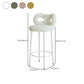 Contemporary Upholstered Low Back Round Bar Stools with Metal Base Clearhalo 'Bar Furniture' 'Bar Stools' 'bar_stools' 'furn' 'furn_bar_stools' 'Furniture' 'Kitchen & Dining Furniture' 1200x1200_90f1ac77-2905-4f22-aa25-f421222464ee