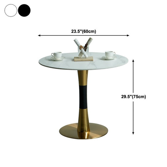 Sintered Stone Table Steel Traditional Luxury Round Indoor Table for Kitchen