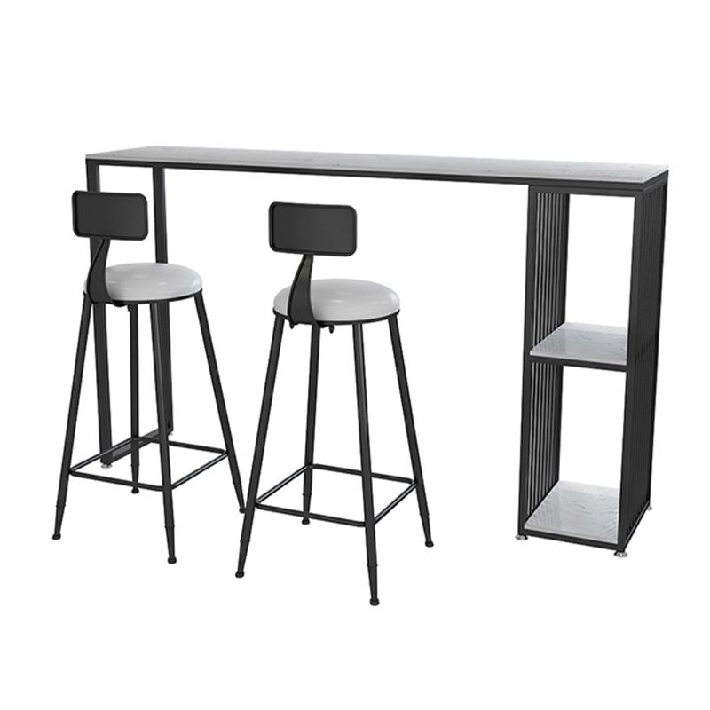 Artificial Marble Top Bar Table 42-inch Height Industrial Bistro Table for Restaurant Clearhalo 'Bar Furniture' 'Bar Tables' 'bar_tables' 'furn' 'furn_bar_tables' 'Furniture' 'furniture_bar_tables' 'Kitchen & Dining Furniture' 1200x1200_90f3c8b0-85a3-48d7-84e5-1d645c544a19