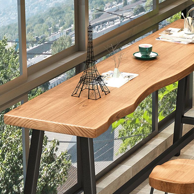 Rectangle Wood Bar Table Contemporary Bar Table with Trestle Base Clearhalo 'Bar Furniture' 'Bar Tables' 'bar_tables' 'furn' 'furn_bar_tables' 'Furniture' 'furniture_bar_tables' 'Kitchen & Dining Furniture' 1200x1200_90f582fe-d77a-41ea-aa08-196afae493bd