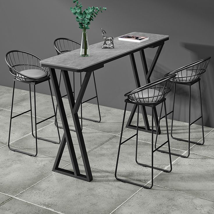 1/5 Pieces Bar Stool and Table Set Rectangular Modern Pub Table Set Clearhalo 'Bar Furniture' 'furn' 'furn_home_bar_bar_sets' 'Furniture' 'Home Bars & Bar Sets' 'home_bar_bar_sets' 'Kitchen & Dining Furniture' 1200x1200_90f5d679-5aaf-4b1d-ac75-3a19b3923bd5