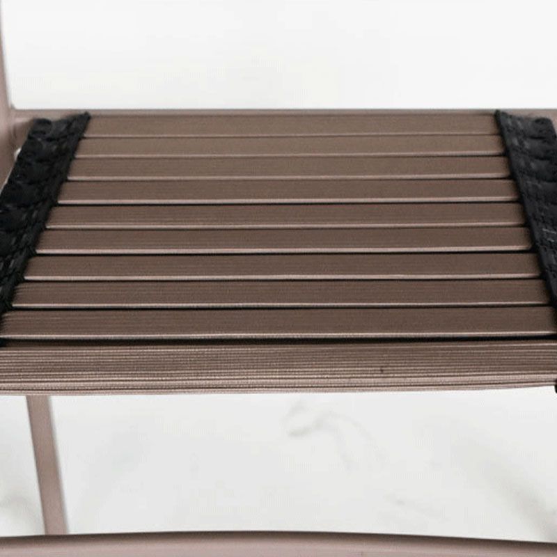 Sedia da ufficio medio backless a braccio senza ruote sedia da scrivania in alluminio marrone