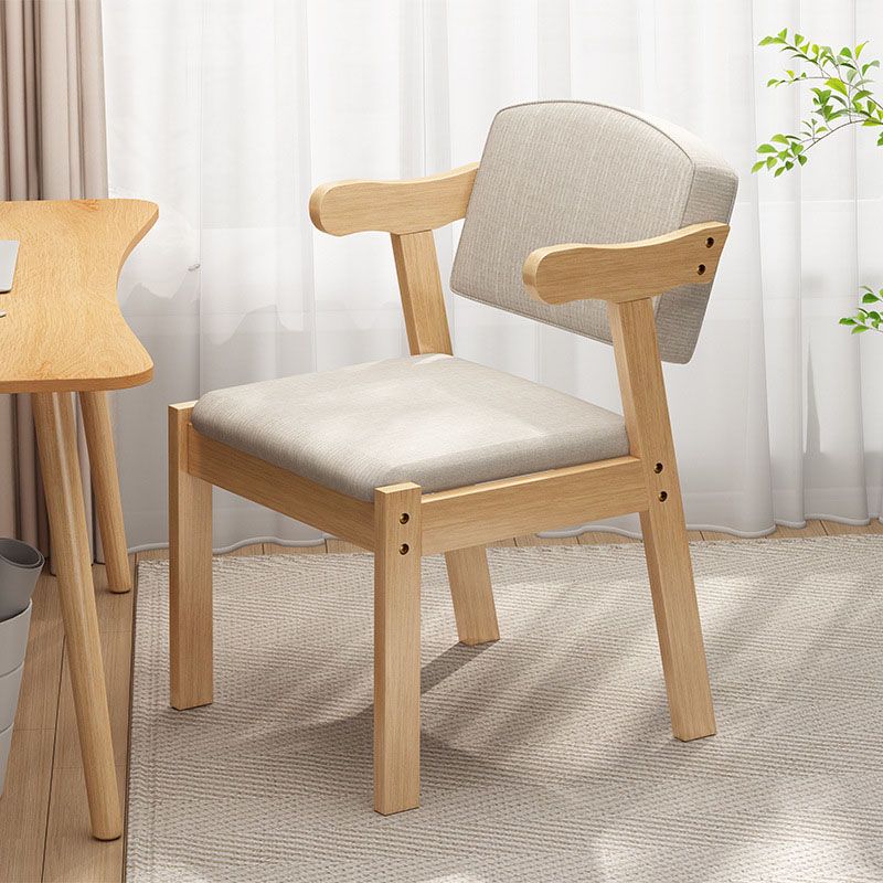 Contemporary Rubberwood Open Arm Chair Matte Finish Upholstered Dining Chair Clearhalo 'Dining Chairs' 'Dining Tables & Seating' 'dining_chair' 'furn' 'furn_dining_chair' 'Furniture' 'furniture_dining_chair' 'Kitchen & Dining Furniture' 1200x1200_90f67fbc-d5d8-45eb-9048-07cfe1223e72