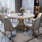 Marble Dining Table Single Pedestal Base Luxury Style Round Table for Dining Room Clearhalo ' dining_table' 'Dining Tables & Seating' 'Dining Tables' 'Furniture' 'furniture_dining_table' 'Kitchen & Dining Furniture' 'kitchen&dining_furn' 'kitchen' 'kitchen_dining_table' 1200x1200_90f85a78-bfe9-418e-9fbf-bea5241ef1bd