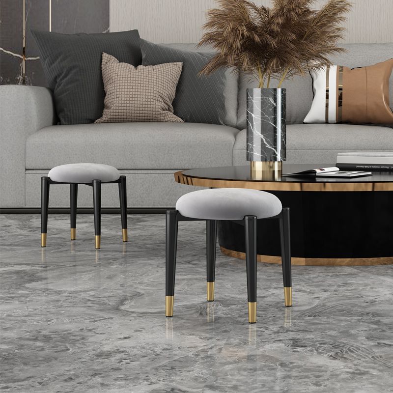 Estándar tapizado de cuero con falso otomano resistente al agua redonda contemporánea