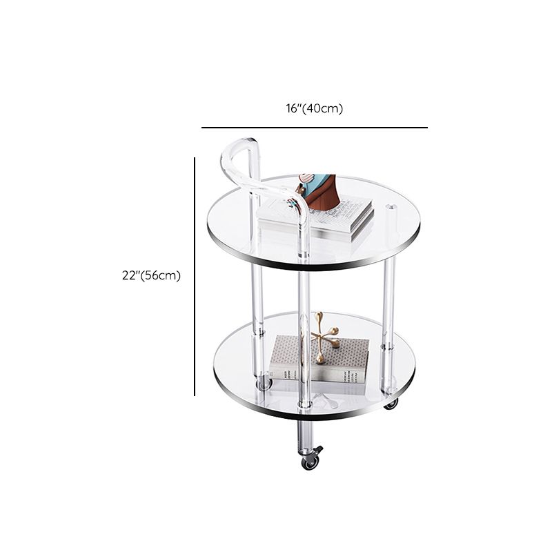 Transparent Acrylic End Table Modern Round Accent Side Table