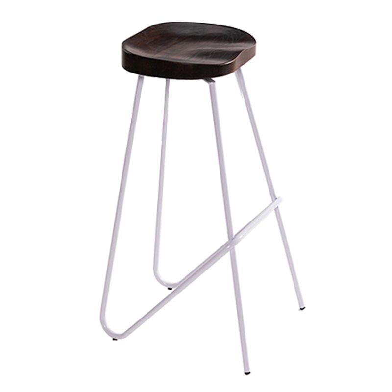 Industrial Bar and Counter Stool Solid Wood Stool with White Base Clearhalo 'Bar Furniture' 'Bar Stools' 'bar_stools' 'furn' 'furn_bar_stools' 'Furniture' 'furniture_bar_stools' 'Kitchen & Dining Furniture' 1200x1200_90faecc8-4bbc-46d3-aacf-bc77cf0d6394