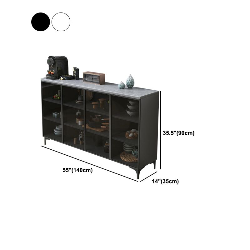 Glam -glazen deuren buffet sideboard stenen dinerserver voor woonkamer