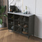 Glam -glazen deuren buffet sideboard stenen dinerserver voor woonkamer
