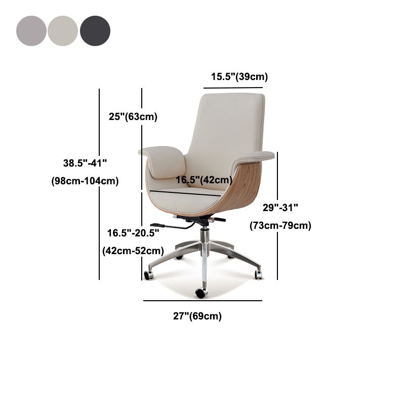 Silla de tareas ergonómicas ejecutivas Base de metal cromado silla de oficina contemporánea
