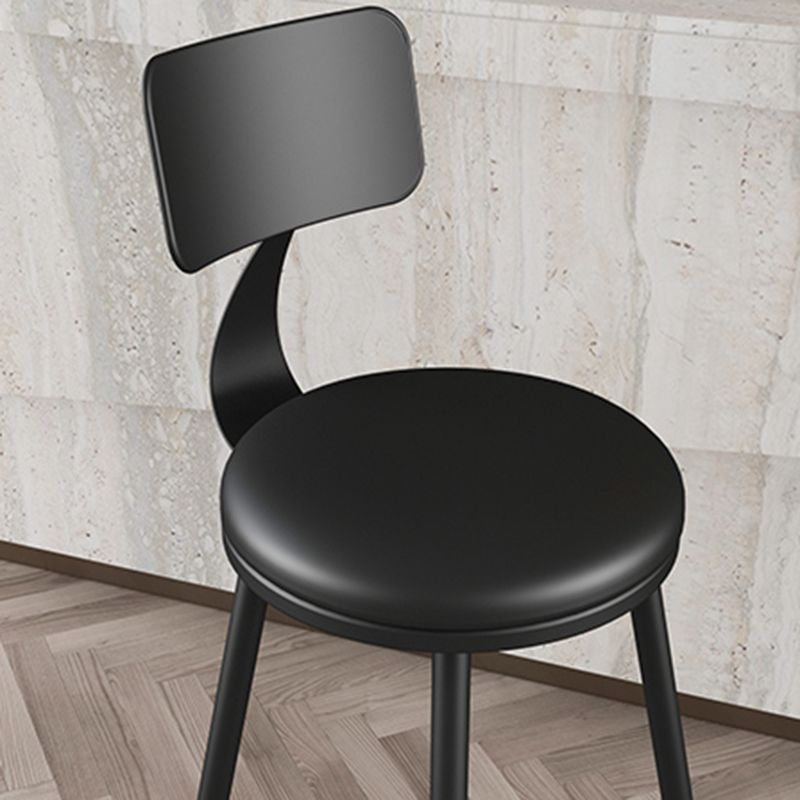 Modern Backrest Armless Counter Stool Iron Bar Stool with Leather Cushion for Dining Room Clearhalo 'Bar Furniture' 'Bar Stools' 'bar_stools' 'furn' 'furn_bar_stools' 'Furniture' 'Kitchen & Dining Furniture' 1200x1200_90fd0b01-7dfb-482b-bb35-2976a73f70a9