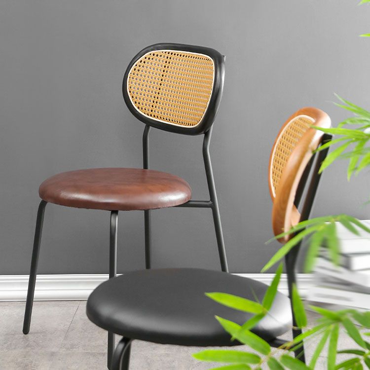 Faux Leather Armless Dining Chair Contemporary Open Back Dining Room Side Chair Clearhalo 'Dining Chairs' 'Dining Tables & Seating' 'dining_chair' 'furn' 'furn_dining_chair' 'Furniture' 'furniture_dining_chair' 'Kitchen & Dining Furniture' 1200x1200_90fd4db0-4678-4f2f-ba31-d90c21c5e70c