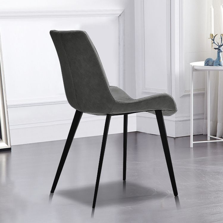 Leather Dining Chairs Industrial Design Solid Back Arm Side Chairs for Kitchen Clearhalo 'Dining Chairs' 'Dining Tables & Seating' 'dining_chair' 'furn' 'furn_dining_chair' 'Furniture' 'Kitchen & Dining Furniture' 1200x1200_90fdc944-65bd-454f-afb1-ee9193757856