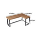 Escritorio de escritura en forma de L mesa de escritura industrial con patas de metal