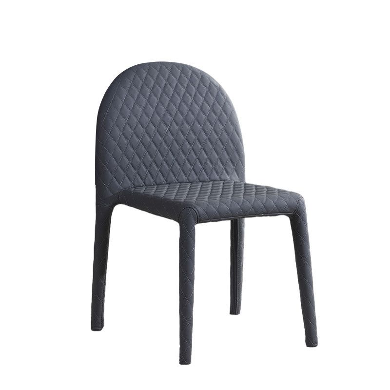 Minimalistischer fester Rücken ohne Armlosen Esstuhl Leder -Essstuhl für Zuhause