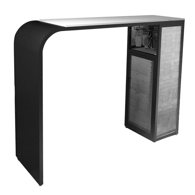 Contemporary Style Bar Table Stone Rectangle Bar Wine Table with Storage Clearhalo 'Bar Furniture' 'Bar Tables' 'bar_tables' 'furn' 'furn_bar_tables' 'Furniture' 'Kitchen & Dining Furniture' 1200x1200_91002499-735d-4d48-a99c-15f59f70063f