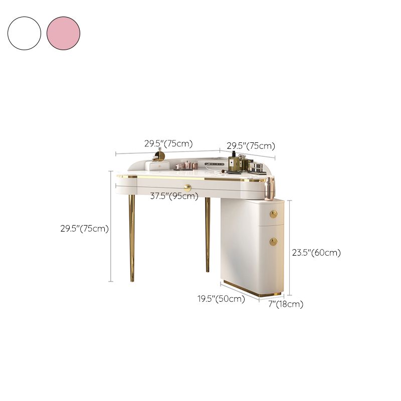 Modern 29.5" Height Slate Top Table Makeup Vanity with Drawers