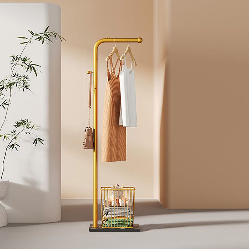 Luxueuze jashanger vrijstaand metalen opbergmandje rek voor woonkamer