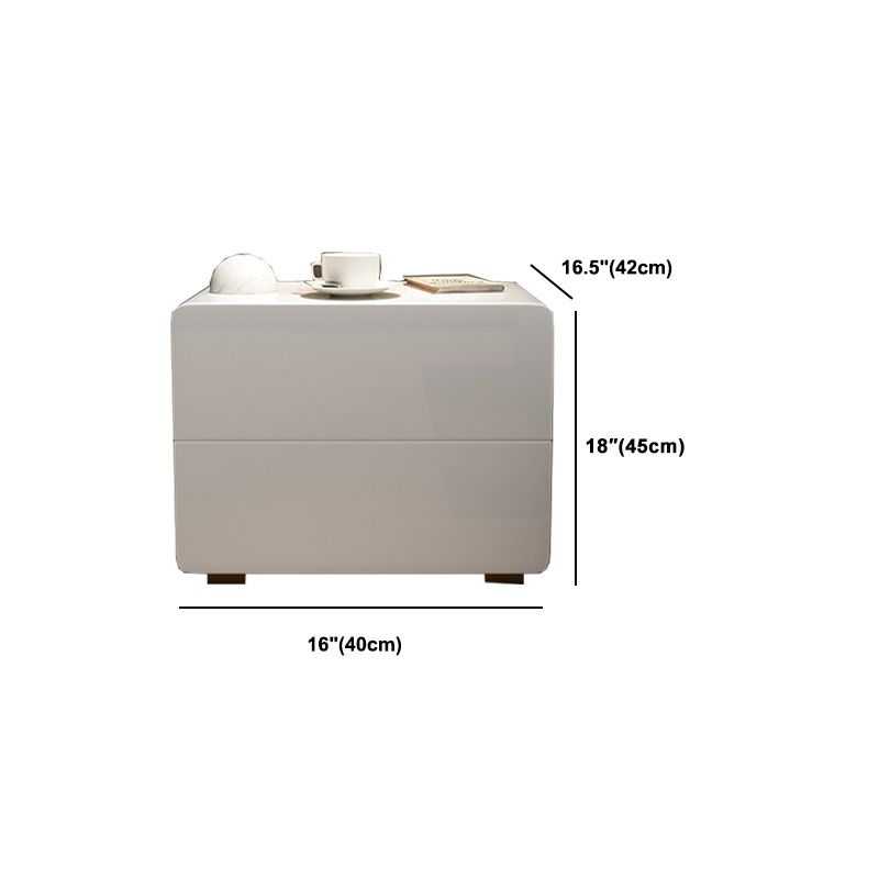 Table de nuit en bois massif moderne avec tiroirs inclus, table de chevet en blanc