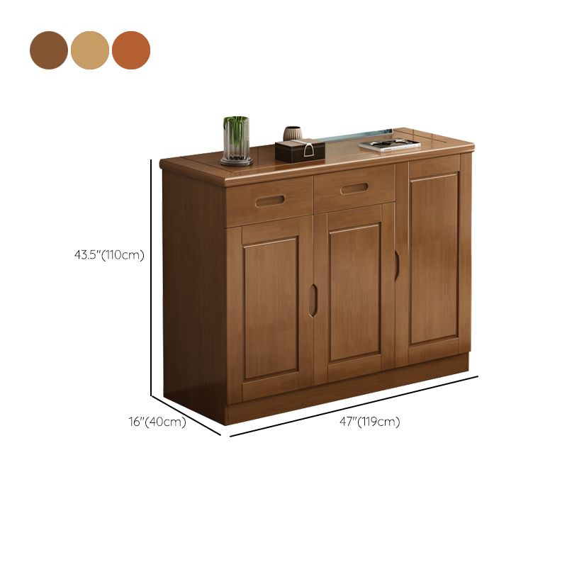 Mid-Century Modern Cabinet in Rubberwood with 2 Drawers and 3 Doors Clearhalo 'Cabinets & Chests' 'cabinets_chests' 'furn' 'furn_cabinets_chests' 'Furniture' 'Living Room Furniture' 1200x1200_9103dc6d-4d4d-4719-9838-8f5492bdfcdb