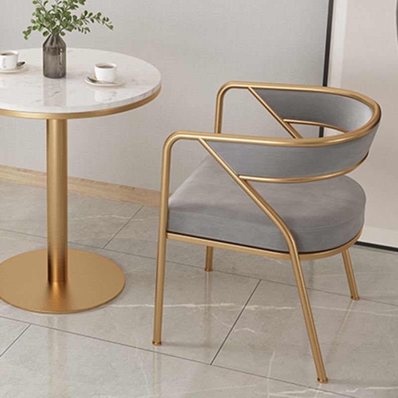 Glam Style Dining Arm Chair Upholstered Open Back Dining Chair Clearhalo 'Dining Chairs' 'Dining Tables & Seating' 'dining_chair' 'furn' 'furn_dining_chair' 'Furniture' 'furniture_dining_chair' 'Kitchen & Dining Furniture' 1200x1200_91041ba8-dd7f-47bc-bf39-47f37421861a