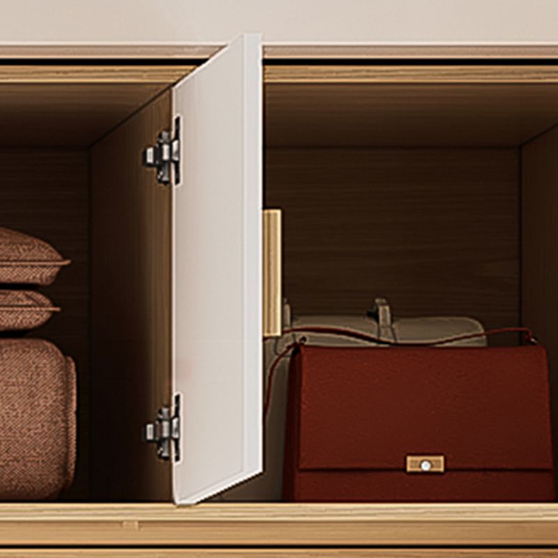 Contemporary Freestanding Wardrobe Engineered Wood White Wardrobe