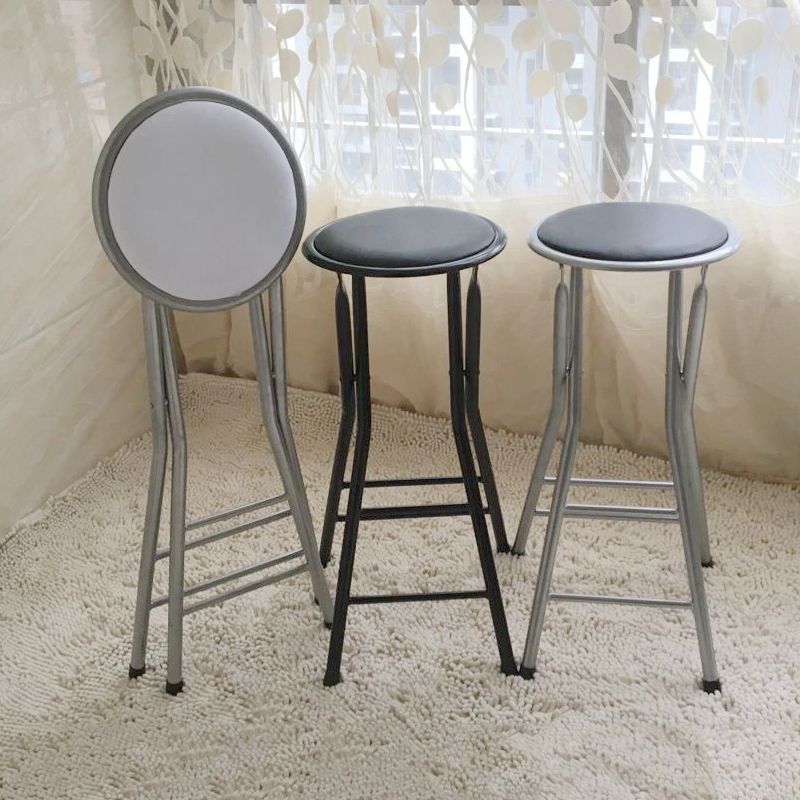 Modern Folding Armless Counter Stool Steel Living Room Bar Stool with Footrest Clearhalo 'Bar Furniture' 'Bar Stools' 'bar_stools' 'furn' 'furn_bar_stools' 'furniture_bar_stools' 'Kitchen & Dining Furniture' 'kitchen&dining_furn' 'kitchen' 'kitchen_furn' Furniture' 1200x1200_910630ff-1eab-4c6f-b7d6-a7d0cfec73d1