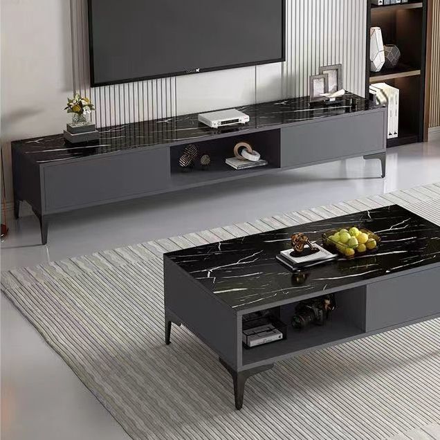 Faux Wood TV Media Stand Contemporary TV Console for Living Room Clearhalo 'furn' 'furn_tv_stands_entertainment_centers' 'Furniture' 'Living Room Furniture' 'TV Stands & Entertainment Centers' 'TV Stands & Media Storage Furniture' 'tv_stands_entertainment_centers' 1200x1200_9106358e-4e68-478e-b7a2-da7ede39b5d8