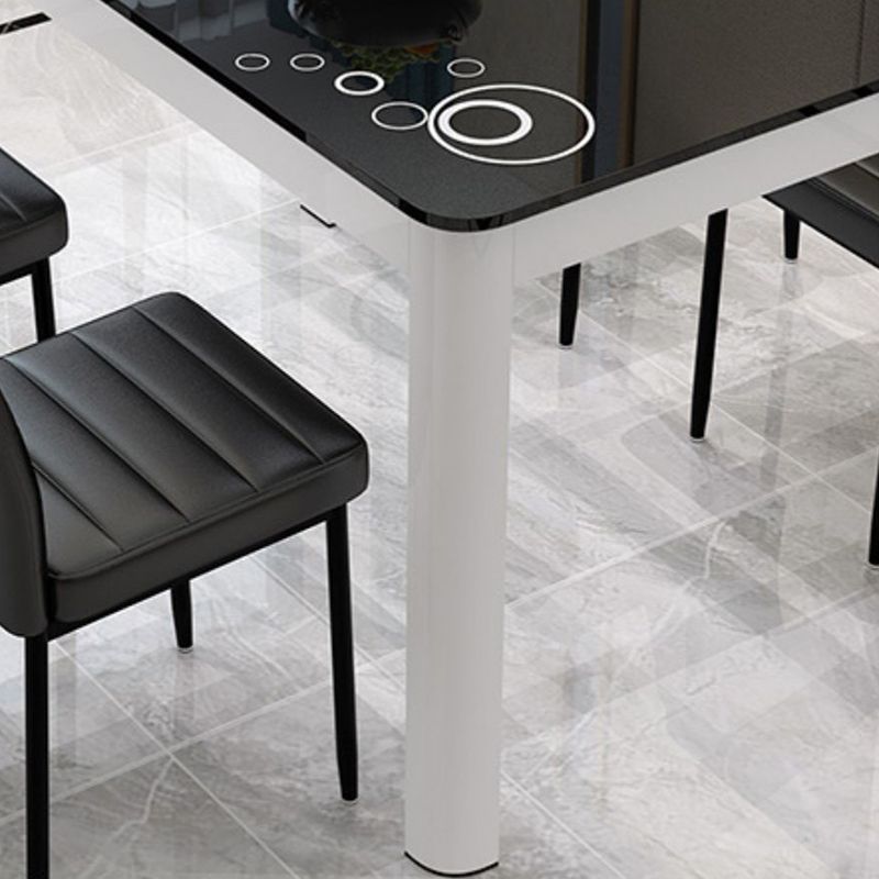 Glass Top Dining Table Modern Rectangle Dining Table with 4 Legs Clearhalo ' dining_table' 'Dining Tables & Seating' 'Dining Tables' 'Furniture' 'furniture_dining_table' 'Kitchen & Dining Furniture' 'kitchen&dining_furn' 'kitchen' 'kitchen_dining_table' 1200x1200_910661b4-b2ec-4de3-be14-d5abdbd09145