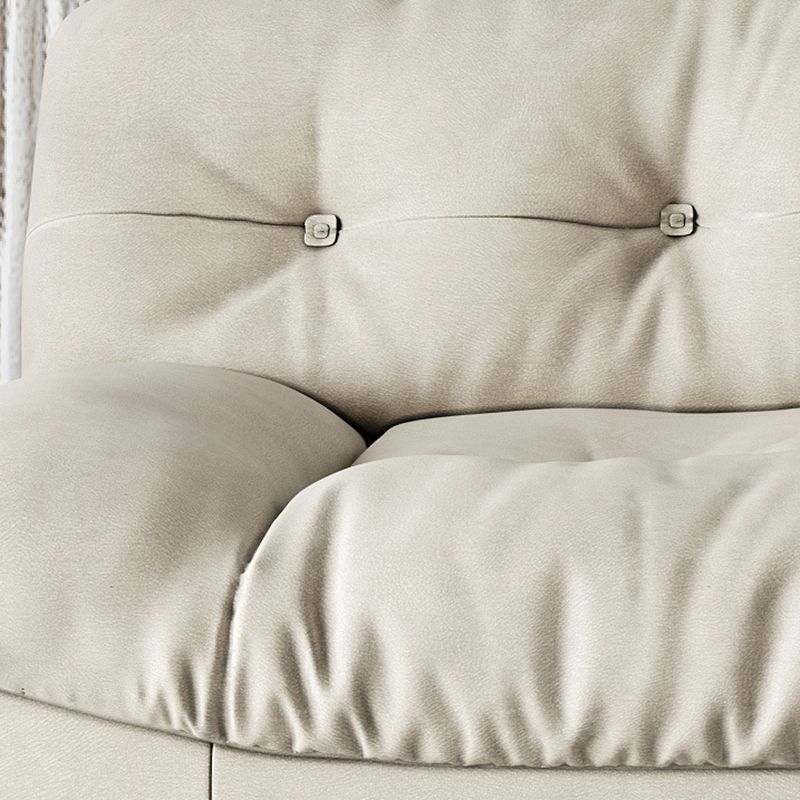 Modern Tufted Back Sofa Sectional Cream Armless Sofa and Chiase Clearhalo 'furn' 'furn_sectionals' 'Furniture' 'furniture_sectionals' 'kitchen' 'kitchen_sectionals' 'Living Room Furniture' 'Sectionals' 1200x1200_91067dc9-4fc9-45d9-85d5-259f0a887259