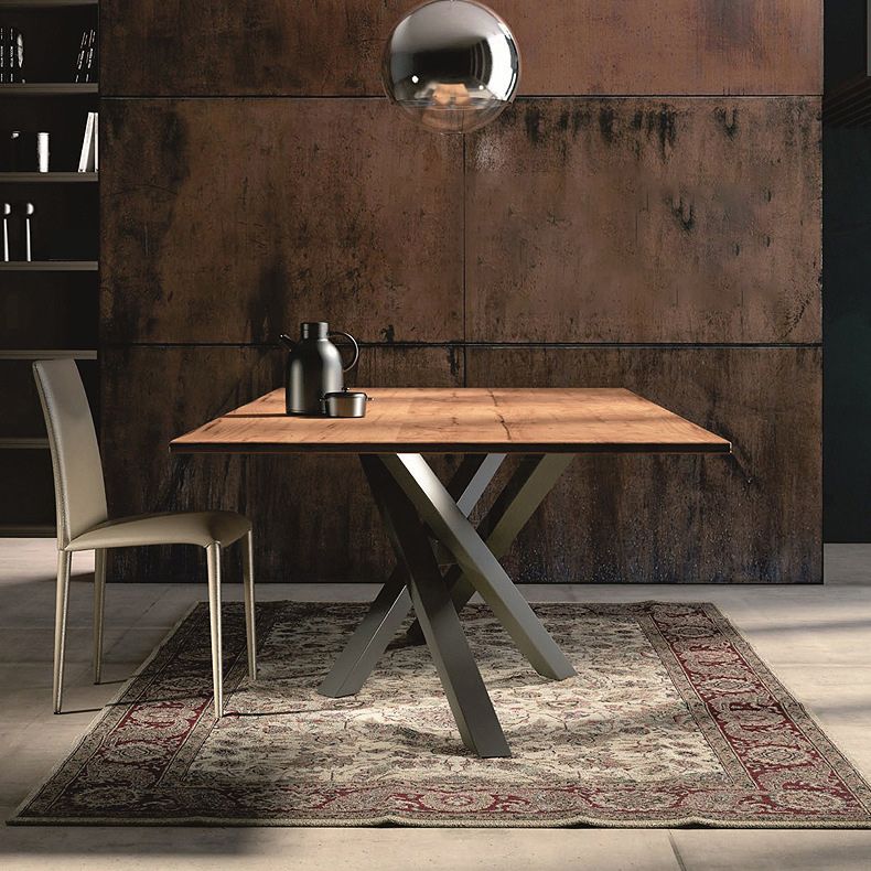 Solid Pine Wood Dining Table Rectangle Table with Pedestal Base Clearhalo 'Dining Tables & Seating' 'Dining Tables' 'dining_table' 'furn' 'furn_dining_table' 'Furniture' 'Kitchen & Dining Furniture' 1200x1200_9109abf2-f94a-4f44-add7-8d51abbd9933