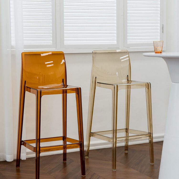 Moderner Armloser im Rückenlehne Counter Stuhl Acrylkassierer Barhocker mit Pedal