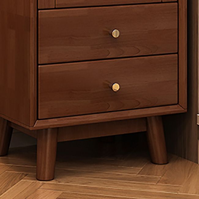 Rubberwood Accent Cabinet Modern Glass Paned Cabinet with Drawers Clearhalo 'Cabinets & Chests' 'cabinets_chests' 'furn' 'furn_cabinets_chests' 'Furniture' 'Living Room Furniture' 1200x1200_910a5666-50e9-4e49-8d5d-f96684bfa70f