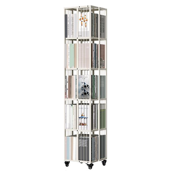 Steel Beige Shelf Bookcase 13.8" Wide Contemporary Bookshelf for Home Office Clearhalo 'Bookcases' 'furn' 'furn_bookcases' 'Furniture' 'Office Furniture' 1200x1200_910b7111-e405-4c6b-8bdb-d76189aef6f4
