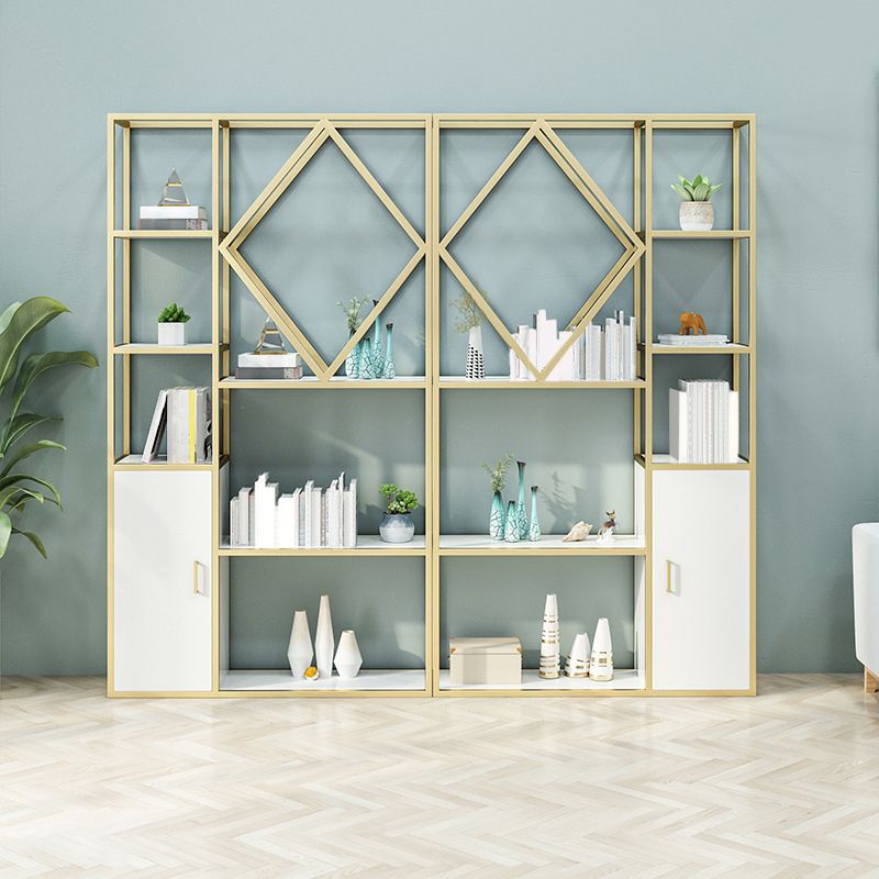 Modern Bookcase Gold Metal Open Back Shelf Bookcase with Shelves for Living Room Clearhalo 'Bookcases' 'furn' 'furn_bookcases' 'Furniture' 'Office Furniture' 1200x1200_910b8492-576c-403c-90eb-49a563acc557