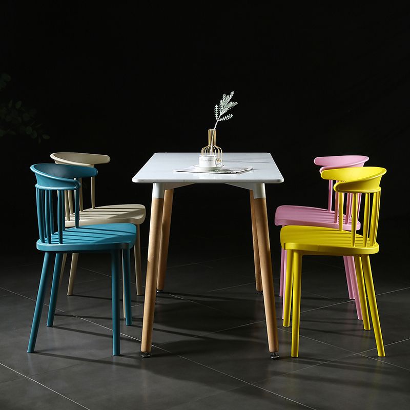 Contemporary Plastic Side Armless Chair Windsor Back Stacking Side Chair for Home Use Clearhalo ' kitchen&dining_furn' 'Dining Chairs' 'Dining Tables & Seating' 'dining_chair' 'furn' 'furn_dining_chair' 'Furniture' 'furniture_dining_chair' 'Kitchen & Dining Furniture' 'kitchen' 1200x1200_910ccce9-a65e-4157-8cf3-3394f3da3f2e