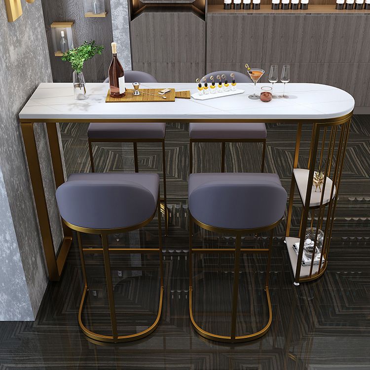 Tavolo da barre irregolare top in pietra tradizionale tavolo da bistrot di lusso con doppio piedistallo