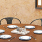 Mesa redonda de comedor moderna, mesa de madera con patas de metal para el hogar