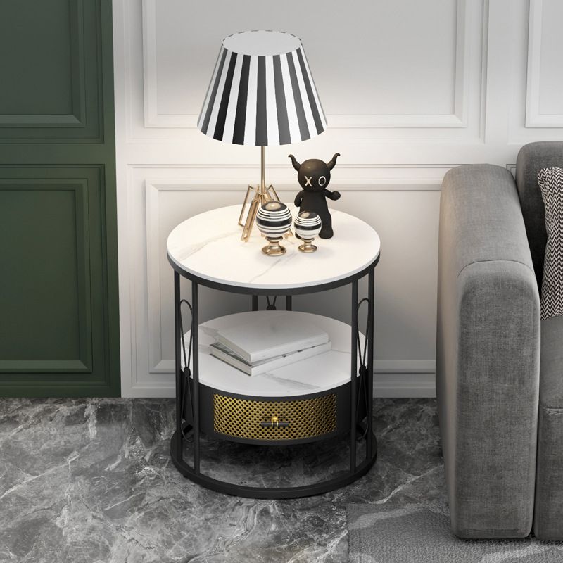 Modernistischer Metallrahmen 1-DRAWER RUND RUND LIVIS ROOM BEIDE