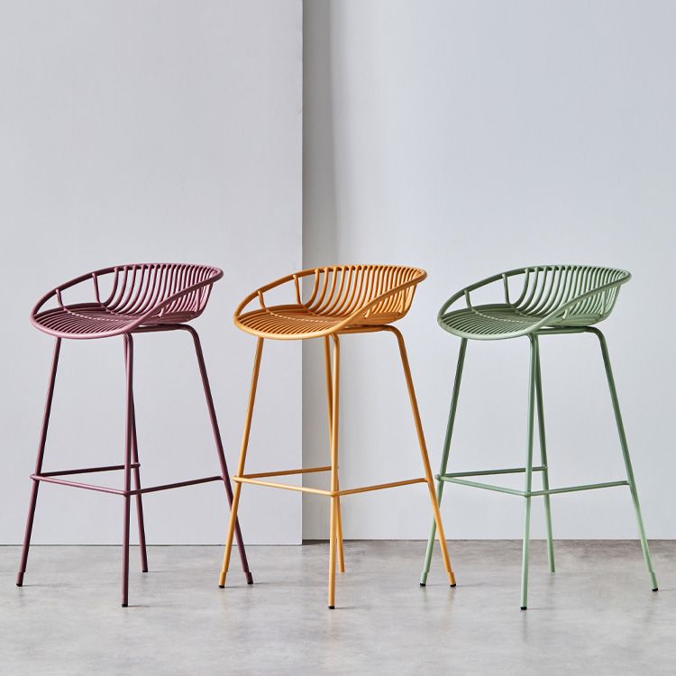 Modern Style Bar-stool Metal Counter Bar Stool with Metal Legs for Kitchen Clearhalo 'Bar Furniture' 'Bar Stools' 'bar_stools' 'furn' 'furn_bar_stools' 'Furniture' 'furniture_bar_stools' 'Kitchen & Dining Furniture' 1200x1200_910dd8b9-5d9e-474a-a021-4e141d16b90e
